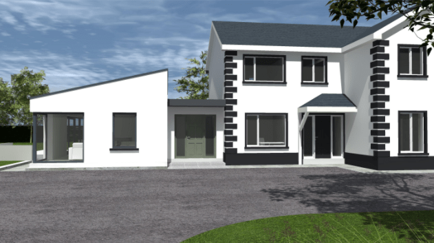 Render of in-progress house in Castleisland